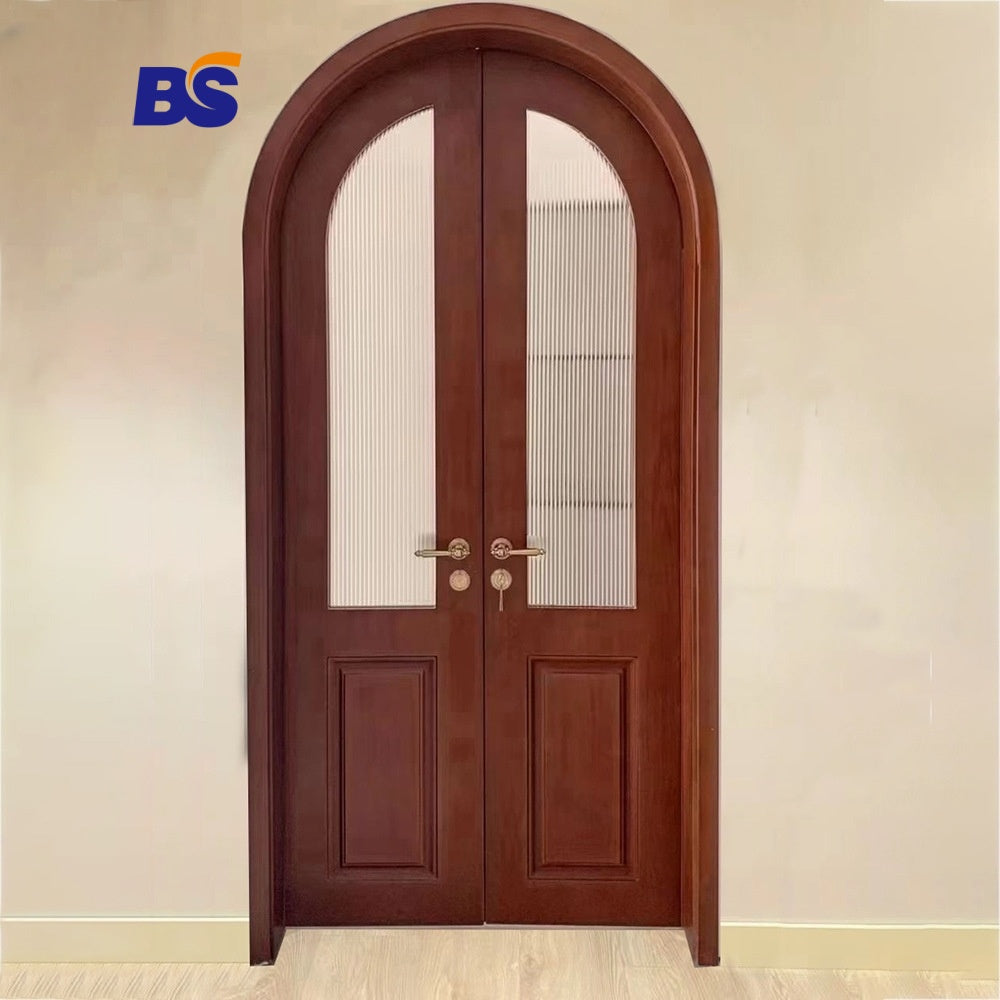 Solid Wood Door Plain Design Interior Handle for Coldstorage Villa Main Double Single Leaf Wooden Cabinet Solid Wood Door