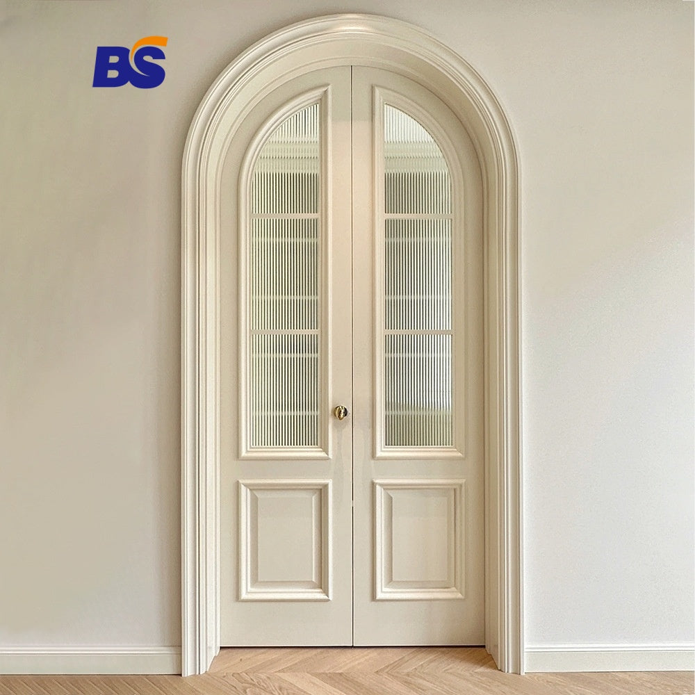 Solid Wood Door Plain Design Interior Handle for Coldstorage Villa Main Double Single Leaf Wooden Cabinet Solid Wood Door